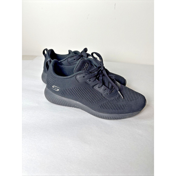 Skechers Bobs Womens Black Athletic Shoe Size 10 Lace Up Comfort Sport Travel - Picture 2 of 10